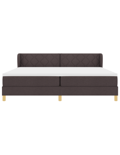 Letto a molle con materasso Marrone Scuro 200 x 200 cm Tessuto 2
