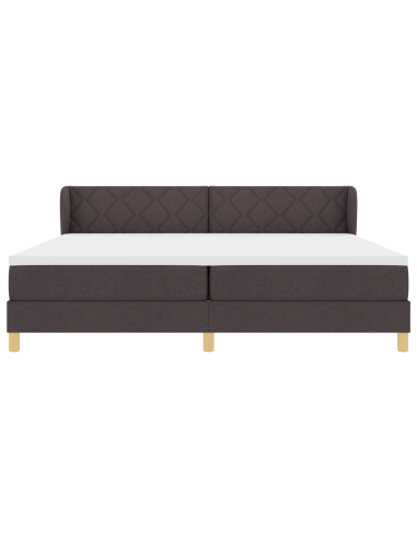 Letto a molle con materasso Marrone Scuro 200 x 200 cm Tessuto