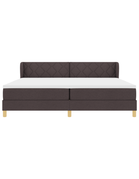 Letto a box con materasso  marrone scuro, 200x200 cm in tessuto