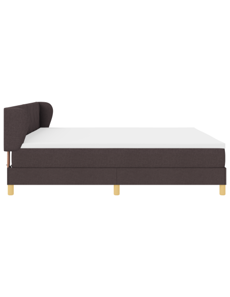 Letto a box con materasso  marrone scuro, 200x200 cm in tessuto
