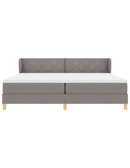 Letto a Molle  con Materasso in Tortora, 200x200 cm, Tessuto