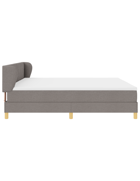 Letto a Molle  con Materasso in Tortora, 200x200 cm, Tessuto