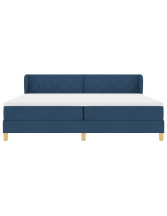 Letto a molle con materasso Blu 200 x 200 cm Tessuto 2