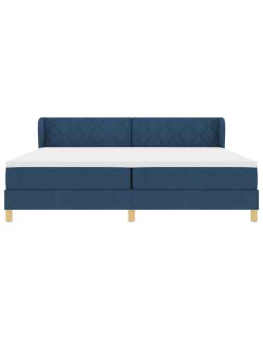 Letto a molle con materasso Blu 200 x 200 cm Tessuto