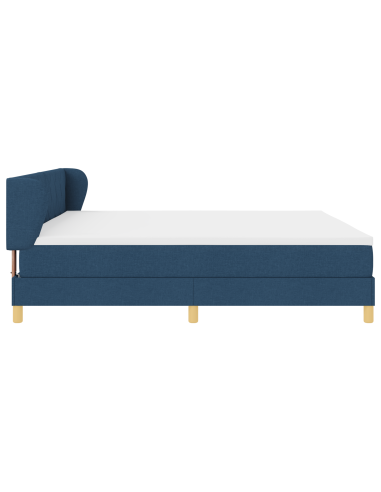 Letto a molle con materasso Blu 200 x 200 cm Tessuto