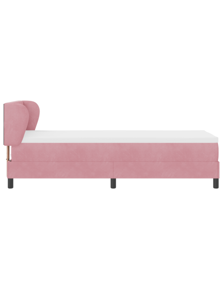Letto Box Spring con Materasso Rosa 80x200 cm in Velluto di
