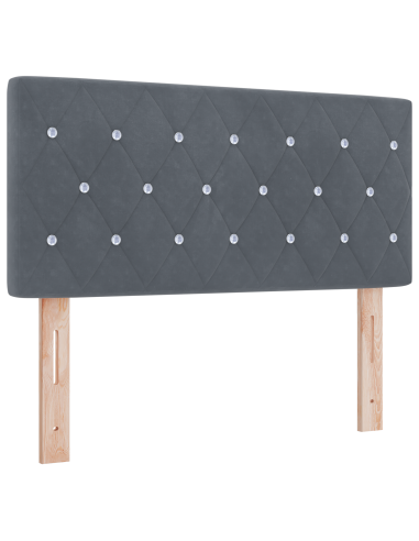 Letto a molle con materasso Grigio scuro 90 x 190 cm Velluto