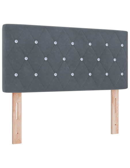 Letto Box Spring  con Materasso Grigio Scuro 90x190 cm in Velluto