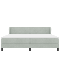 Letto a molle con materasso Grigio chiaro 200 x 200 cm Velluto 2