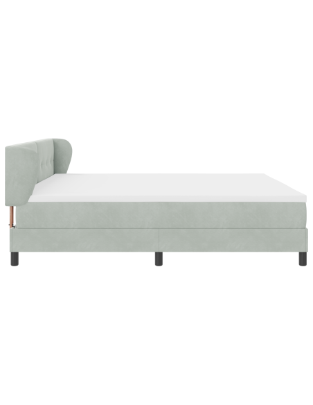 Struttura Letto A Rete Con Materasso Grigio Chiaro 200x200 cm Velluto