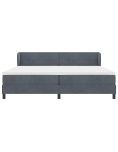 Letto a molle con materasso Grigio scuro 200 x 200 cm Velluto 2