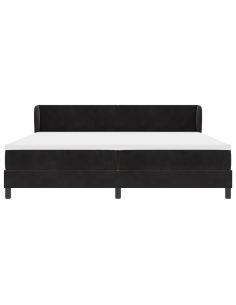 Letto a molle con materasso Nero 200 x 200 cm Velluto 2