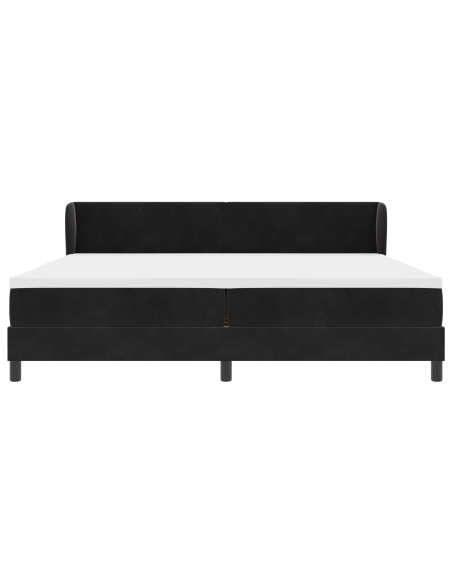 Letto Box Spring con Materasso Nero 200x200 cm Velluto