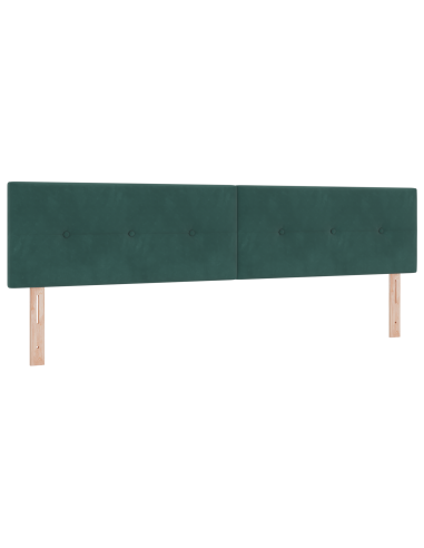 Letto a molle con testiera Verde scuro 200 x 200 cm Velluto