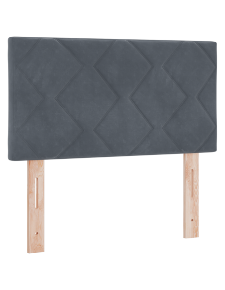 Letto a molle con materasso Grigio scuro 80 x 200 cm Velluto