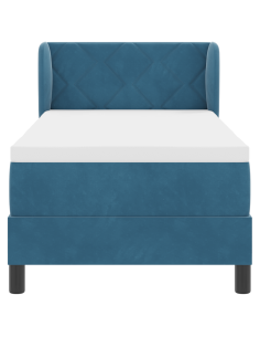 Letto a molle con materasso Blu scuro 80 x 200 cm Velluto 2