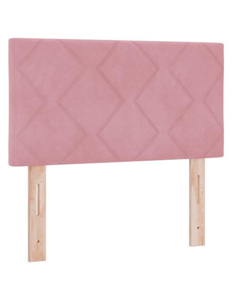 Letto a Molle con Materasso Rosa 80x200 cm in Velluto