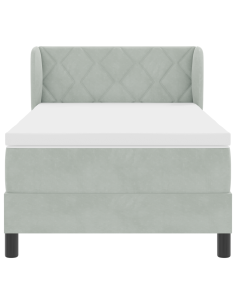 Letto a molle con materasso Grigio chiaro 90 x 200 cm Velluto 2