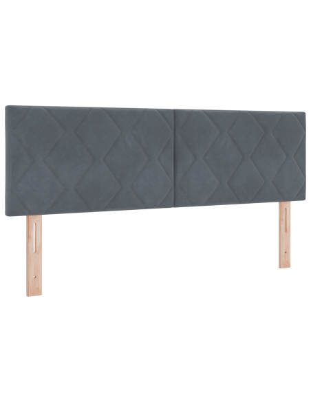 Letto a Molle con Materasso Grigio Scuro 140x190 cm Velluto