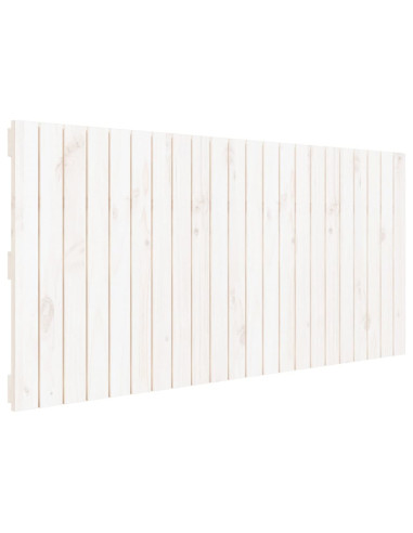 Testiera da Parete Bianca 140x3x60 cm in Legno Massello di Pino