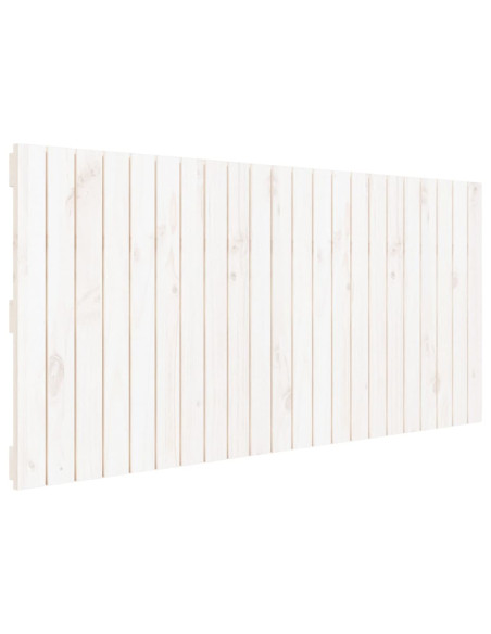 Testiera da Parete Bianca 140x3x60 cm in Legno Massello di Pino
