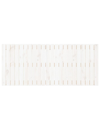Testiera da Parete Bianca 140x3x60 cm in Legno Massello di Pino