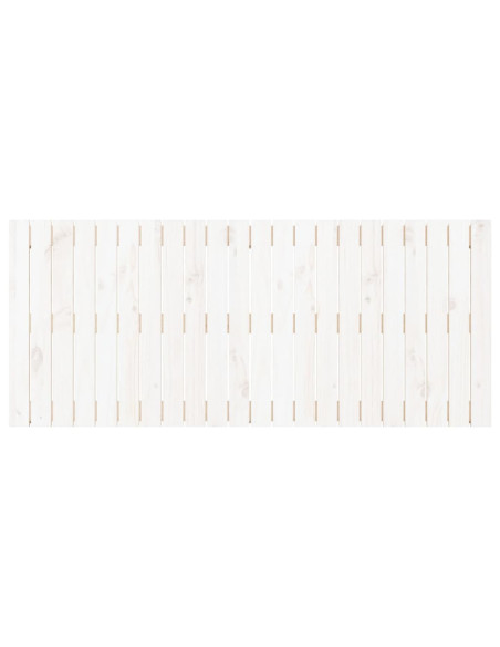 Testiera da Parete Bianca 140x3x60 cm in Legno Massello di Pino