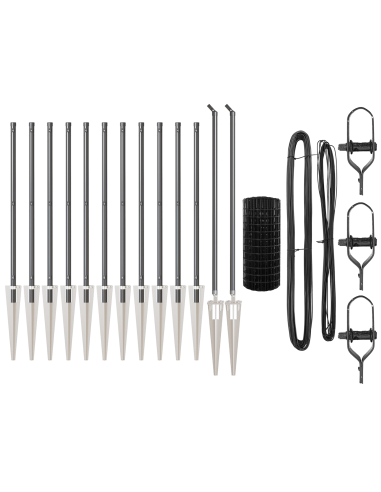 Recinzione con Posto Grigio 0,8 x 25 m Acciaio e PVC