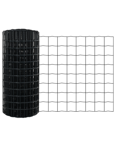 Recinzione con Posto Grigio 0,8 x 25 m Acciaio e PVC