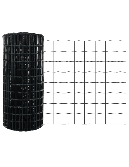 Recinzione con Posto Grigio 0,8 x 25 m Acciaio e PVC