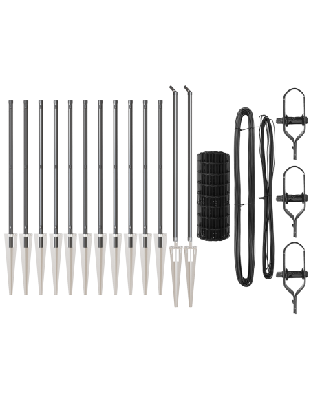 Recinzione con Posto Grigio 0,8 x 25 m Acciaio e PVC