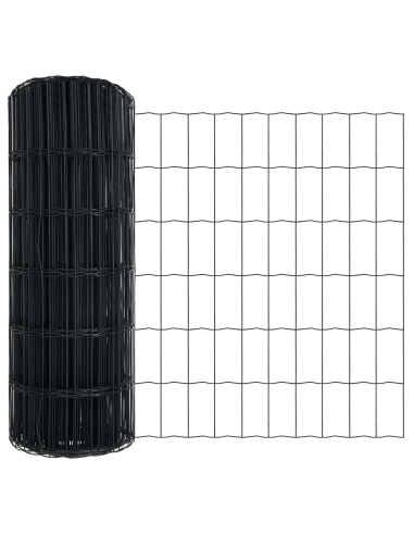 Recinzione con Posto Grigio 0,8 x 25 m Acciaio e PVC