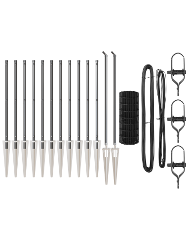 Recinzione con Posto Grigio 0,8 x 25 m Acciaio e PVC