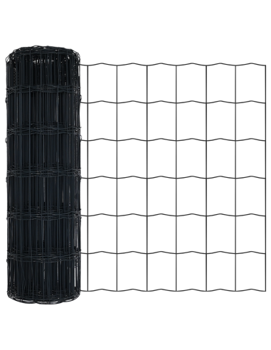 Recinzione con Posto Grigio 0,8 x 25 m Acciaio e PVC