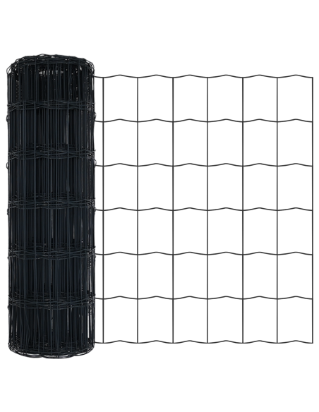 Recinzione con Posto Grigio 0,8 x 25 m Acciaio e PVC