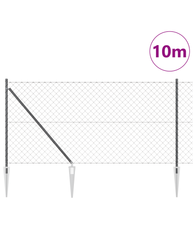 Palo della recinzione Grigio 10 x 1 m (rete 60 x 60 mm)