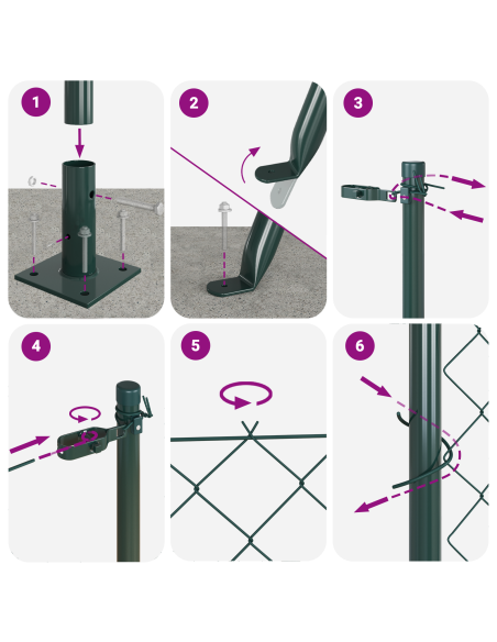 Palo della recinzione Verde 10 x 1,2 m (rete 40 x 40 mm)