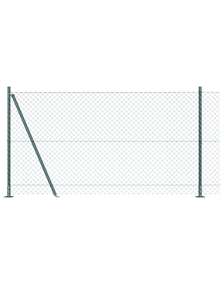 Recinzione a Maglia con 7 Poste Flangiate 1,2x10 m in Acciaio Zincato