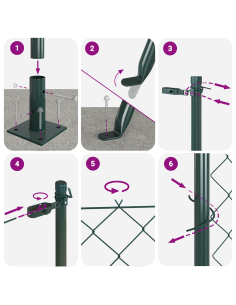 Palo della recinzione Verde 10 x 1,4 m (rete 40 x 40 mm) 2
