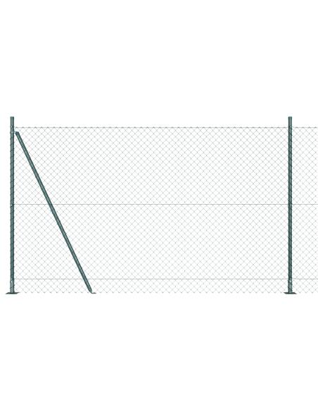 Recinzione a Catena con 7 Posti Flangiati 1.4x10 m Acciaio Zincato