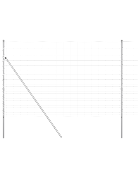 Palo della recinzione Zincato 25 x 1,6 m Acciaio