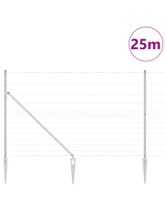 Palo della recinzione Zincato 25 x 1,5 m Acciaio 2