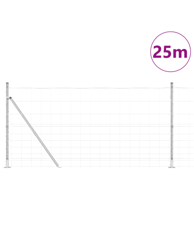 Palo della recinzione Zincato 25 x 1,2 m Acciaio