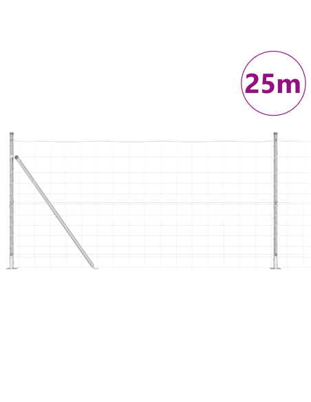 Palo della recinzione Zincato 25 x 1,2 m Acciaio