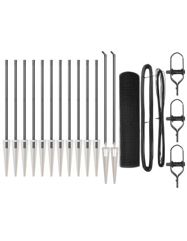 Palo della recinzione Grigio 25 x 0,8 m (rete 16 x 16 mm)