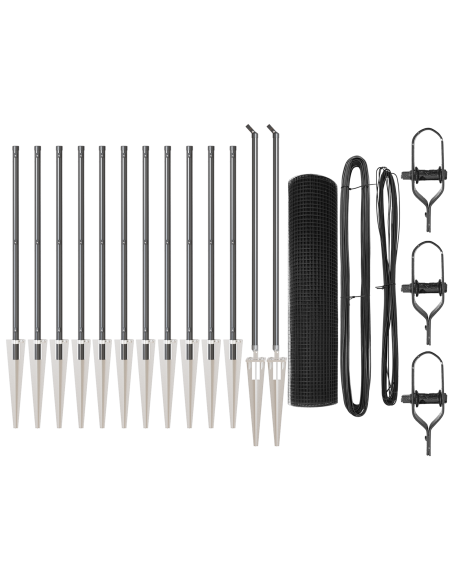 Palo della recinzione Grigio 25 x 0,8 m (rete 25 x 25 mm)