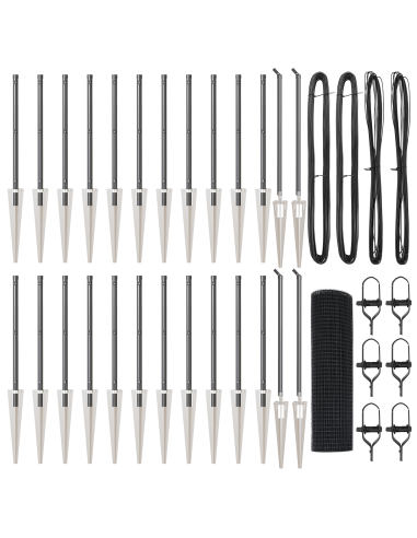 Palo della recinzione Grigio 50 x 0,8 m (maglia 12 x 12 mm)