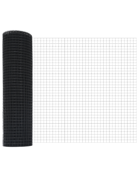 Recinto a Rete Saldata con 13 Picchetti Grigi 0,8x50 m in Acciaio