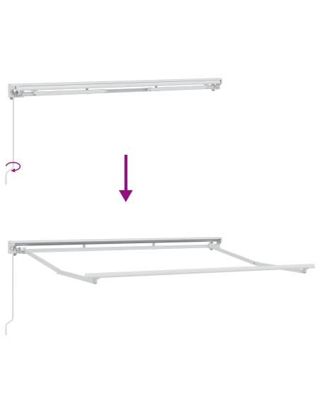 Tenda Retrattile Manuale  Rossa e Bianca 350x200 cm