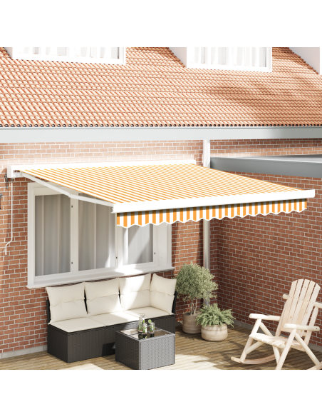 Tenda Retrattile Automatica Gialla e Bianca 300x250 cm